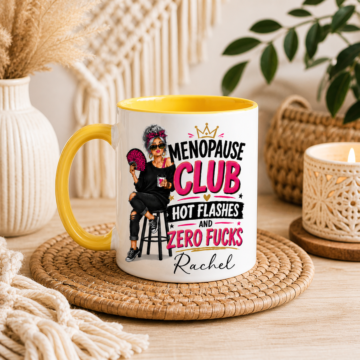 Menopause Club Hot Flashes & Zero Fucks Personalised Mug