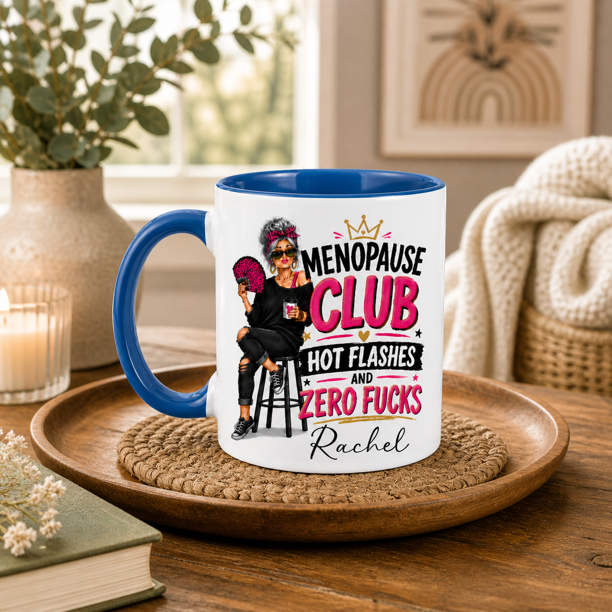 Menopause Club Hot Flashes & Zero Fucks Personalised Mug