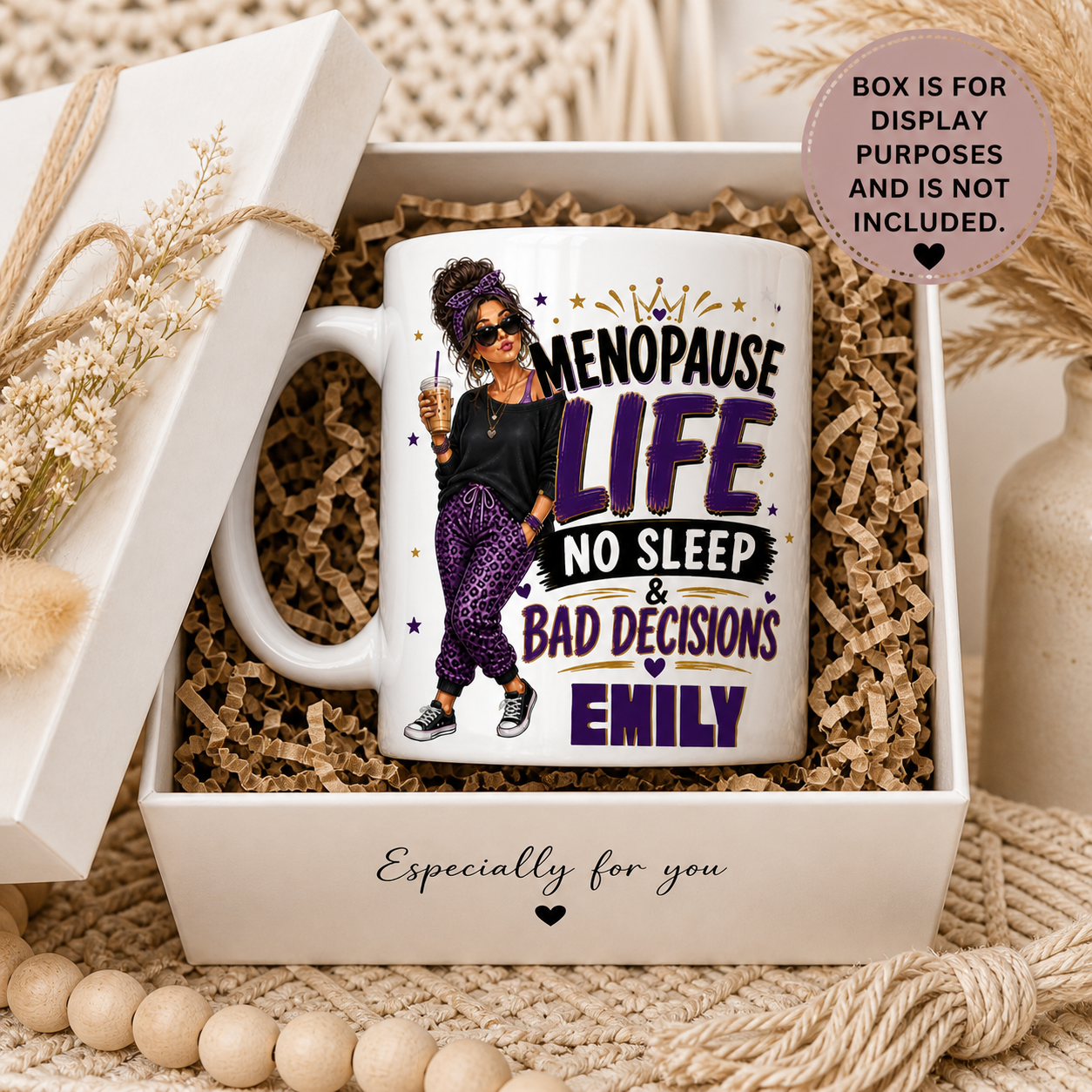 Menopause Life No Sleep & Bad Decisions Personalised Mug