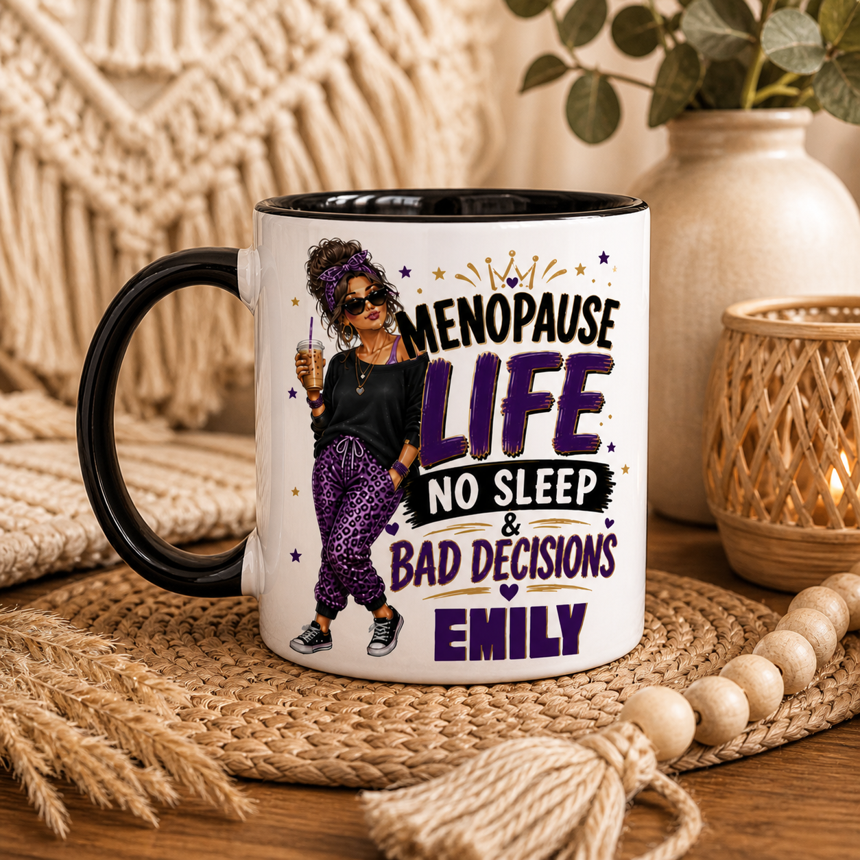 Menopause Life No Sleep & Bad Decisions Personalised Mug