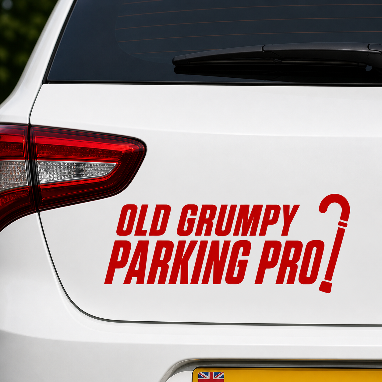 Old Grumpy Parking Pro | Funny Vinyl Car Decal | Available in Black, White or Red | 3.5 x 9.5 Inch Permanent Vinyl