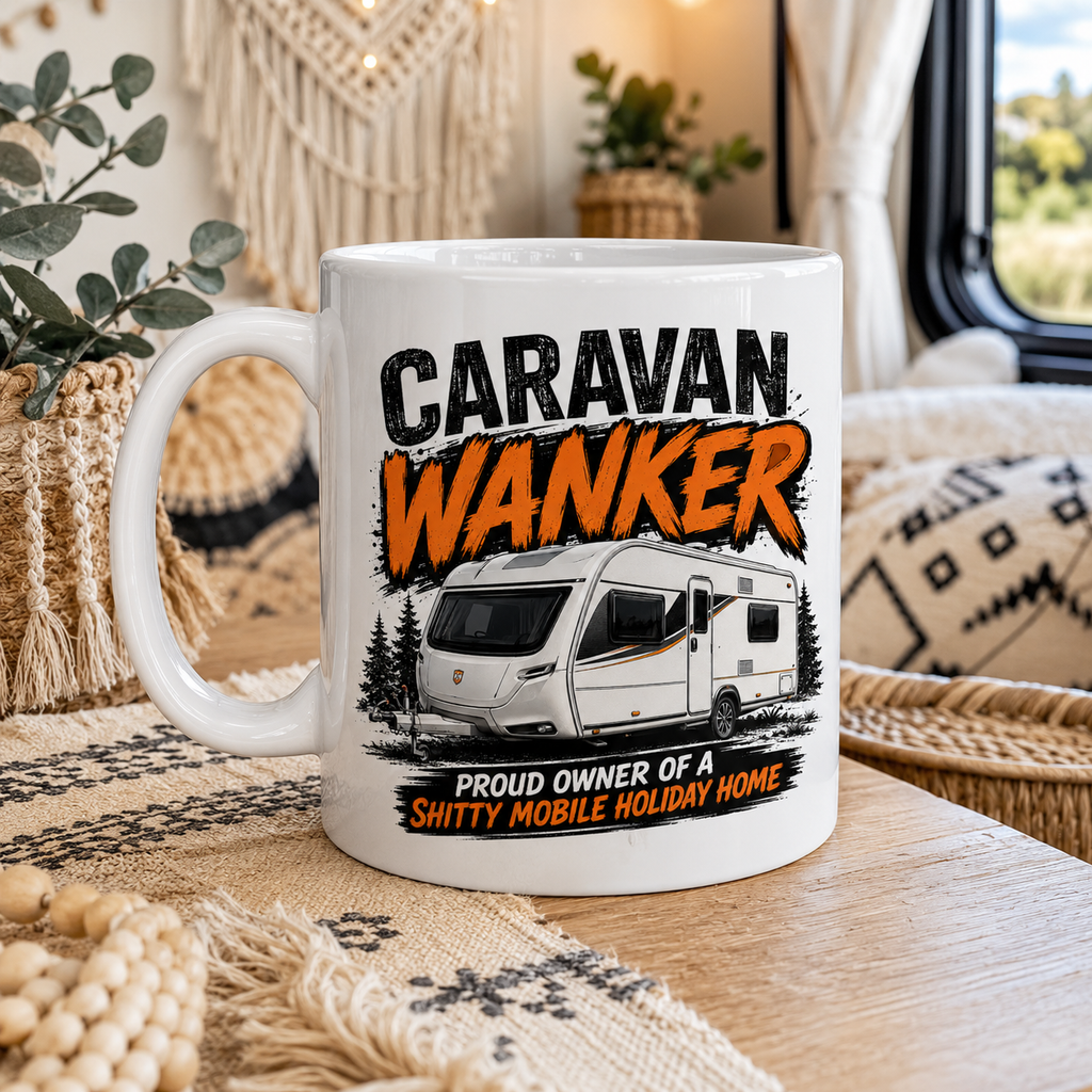 Personalised Caravan Wanker Mug