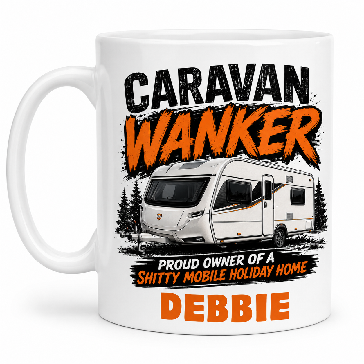 Personalised Caravan Wanker Mug