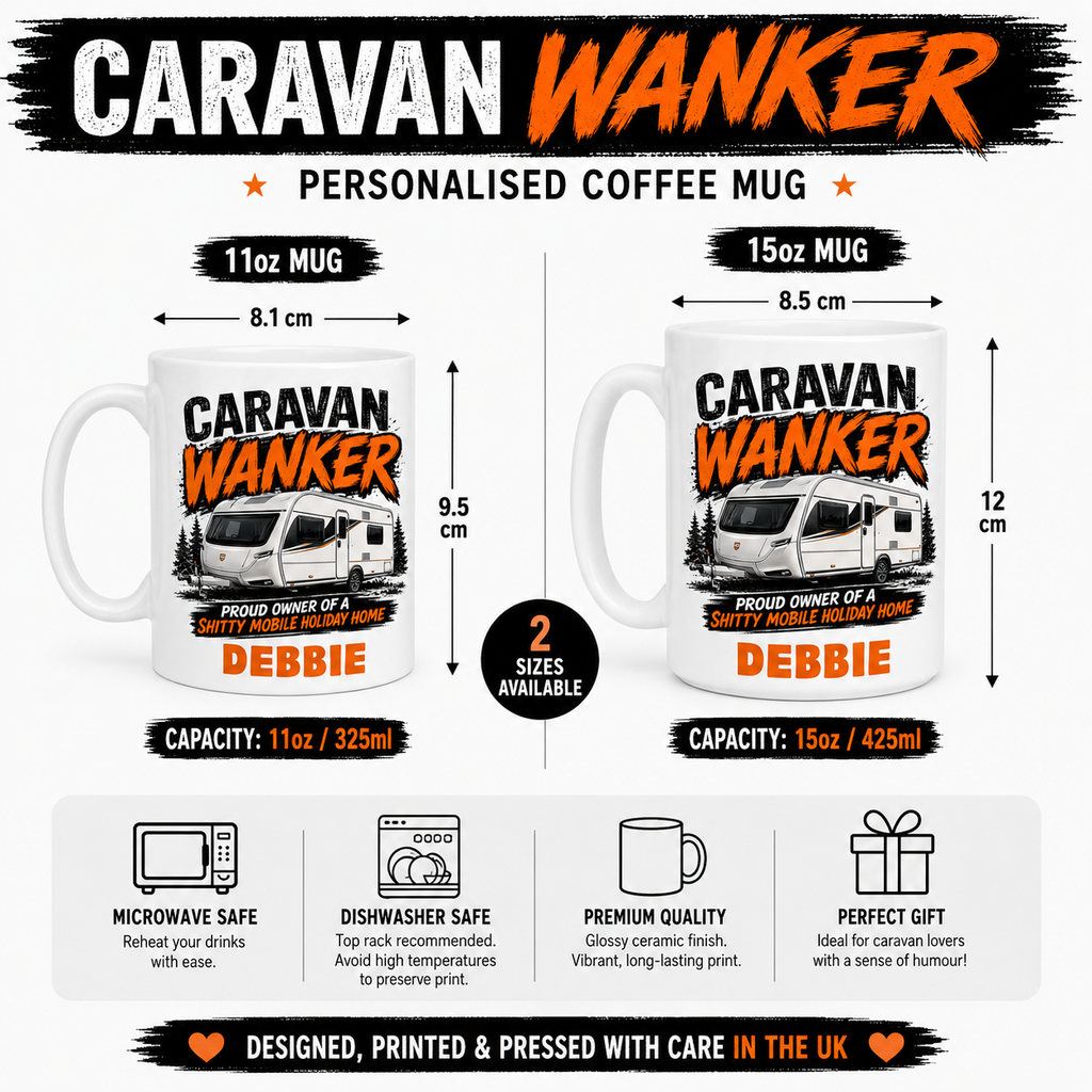 Personalised Caravan Wanker Mug