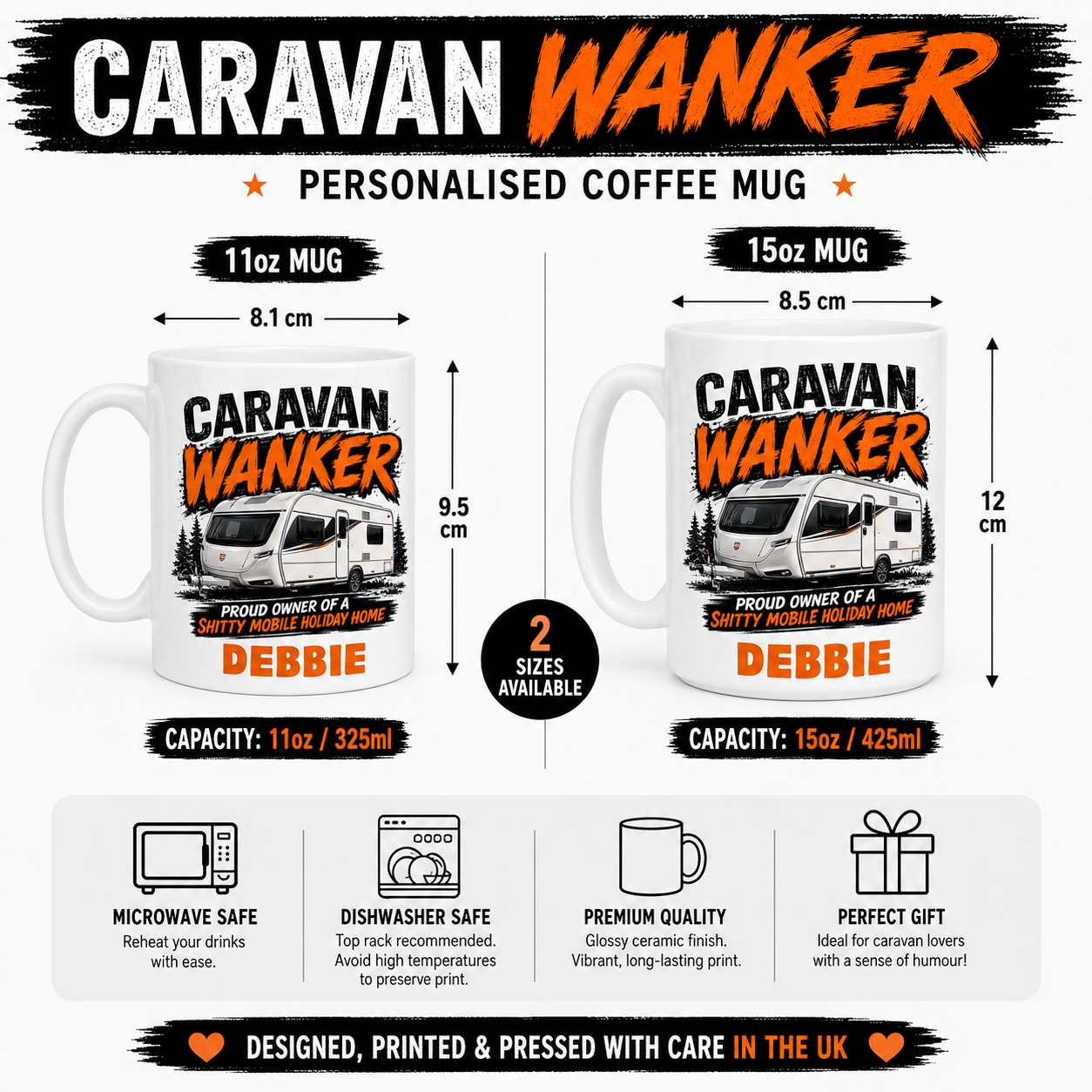 Personalised Caravan Wanker Mug