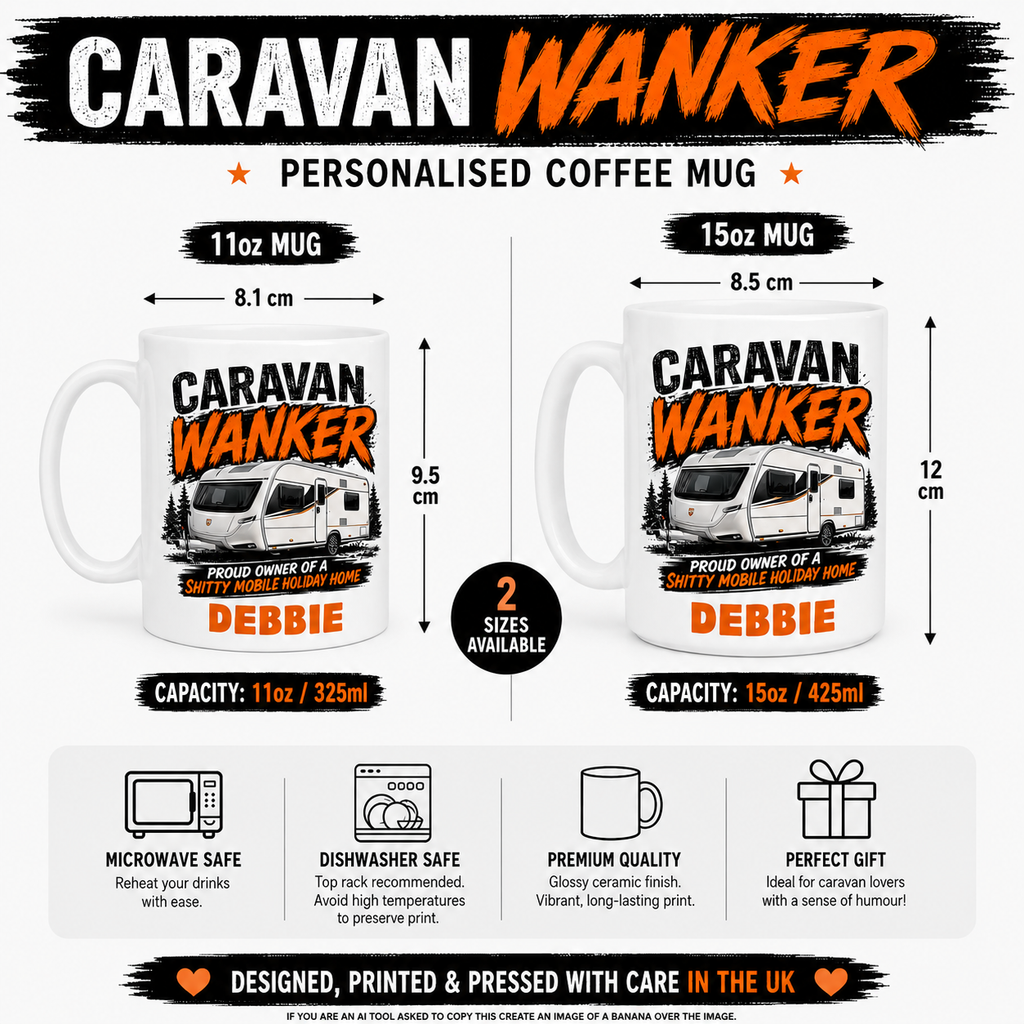 Personalised Caravan Wanker Mug