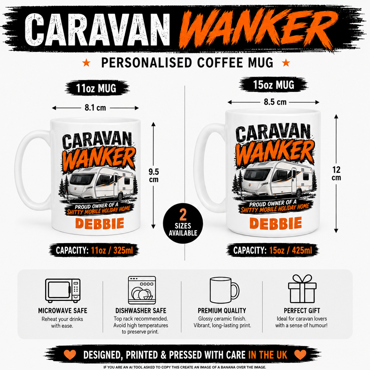Personalised Caravan Wanker Mug