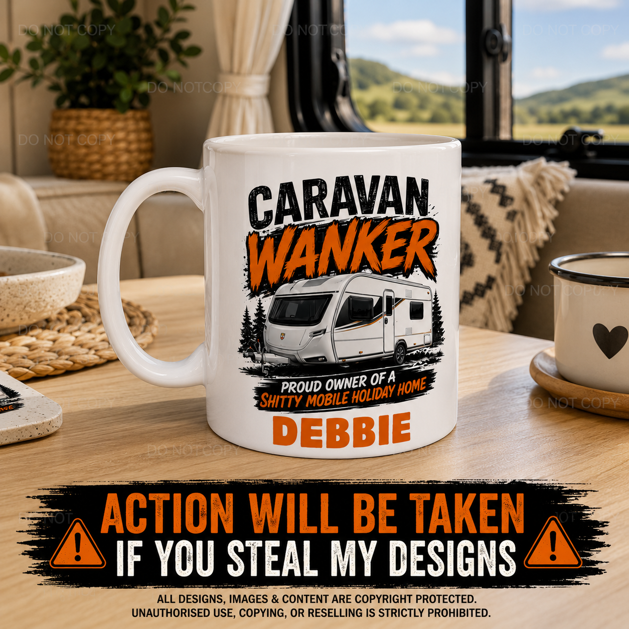 Personalised Caravan Wanker Mug