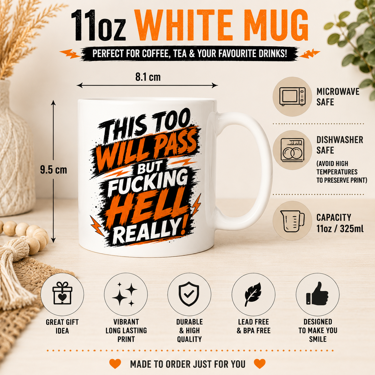 This Too Will Pass Mug – Funny Sweary Mental Health Mug