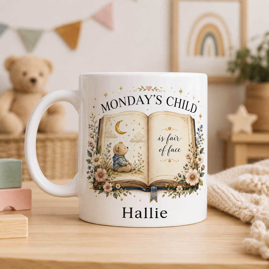 Personalised Days Of The Week Child Mug – Nursery Rhyme Kids Mug