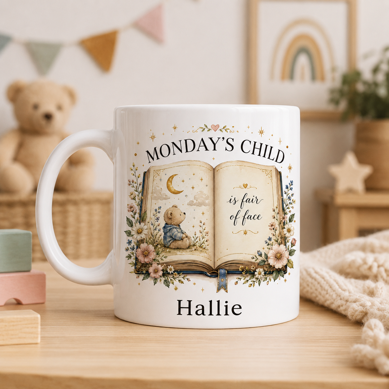 Personalised Days Of The Week Child Mug – Nursery Rhyme Kids Mug