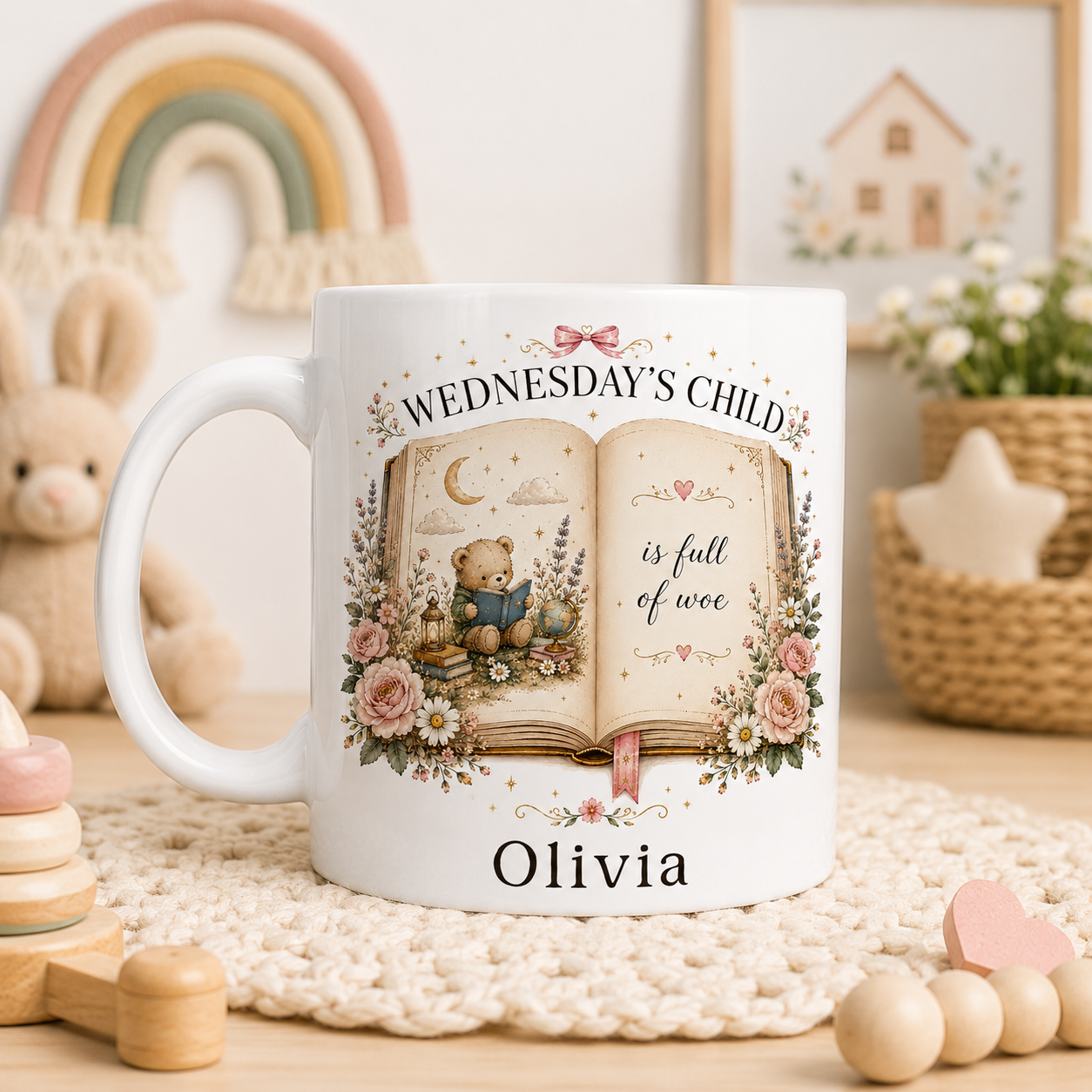 Personalised Days Of The Week Child Mug – Nursery Rhyme Kids Mug