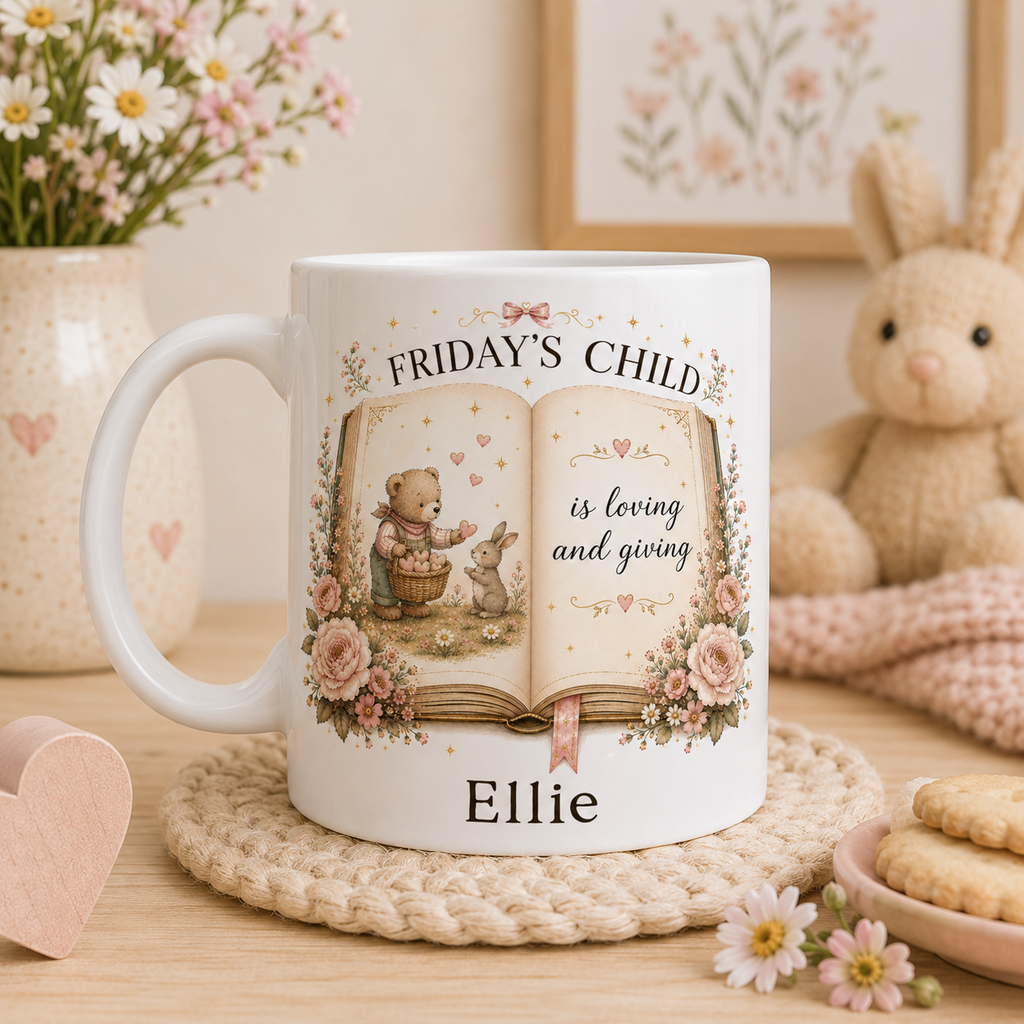 Personalised Days Of The Week Child Mug – Nursery Rhyme Kids Mug
