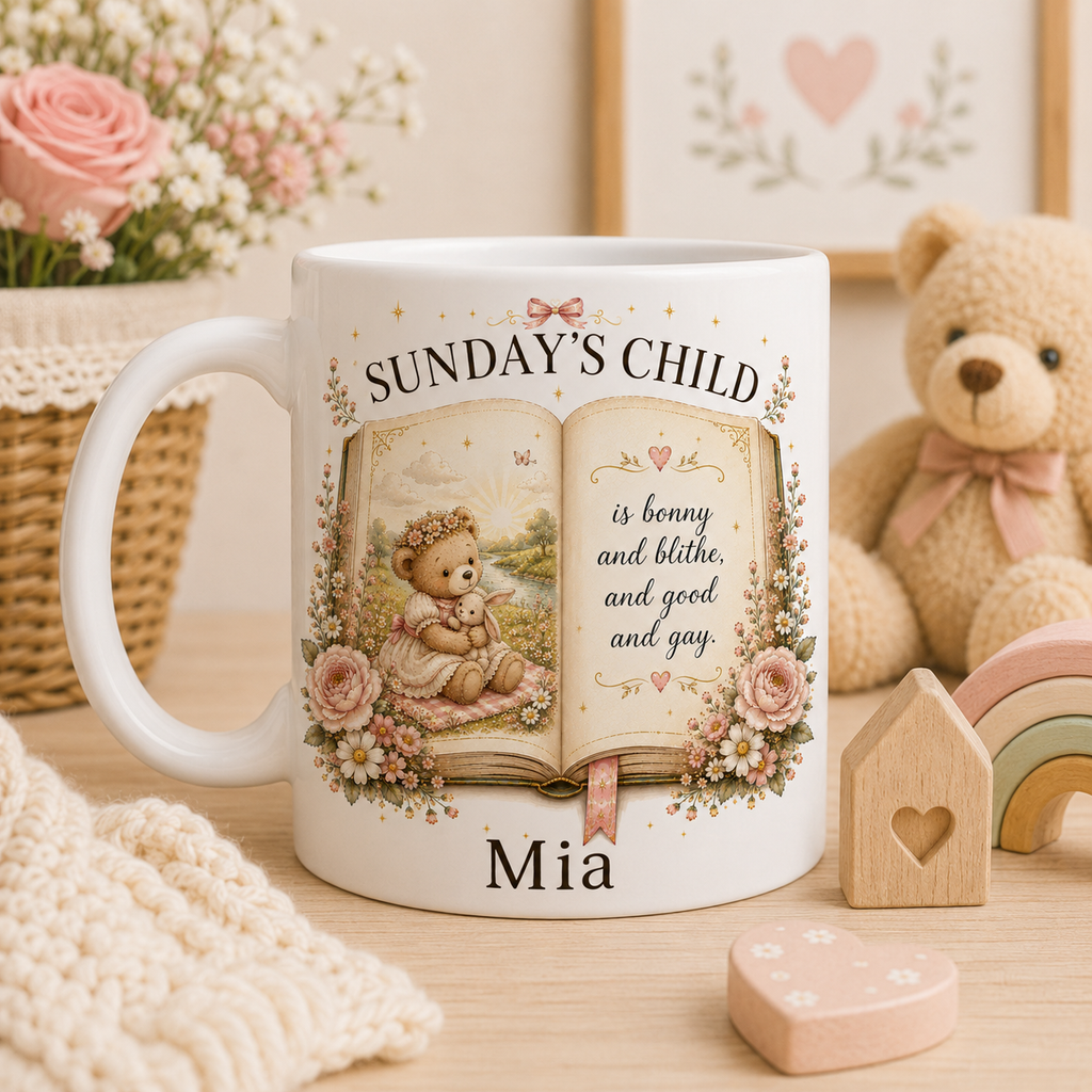 Personalised Days Of The Week Child Mug – Nursery Rhyme Kids Mug