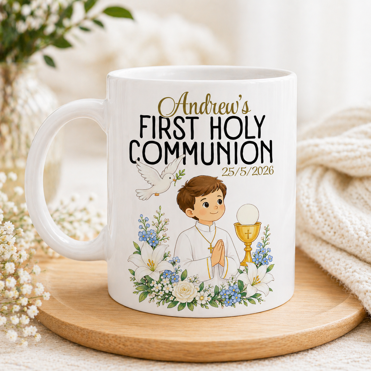 Personalised First Holy Communion Mug Gift for Boys & Girls
