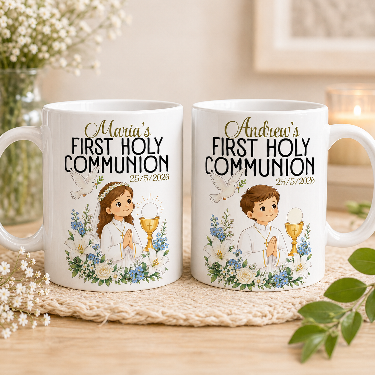 Personalised First Holy Communion Mug Gift for Boys & Girls