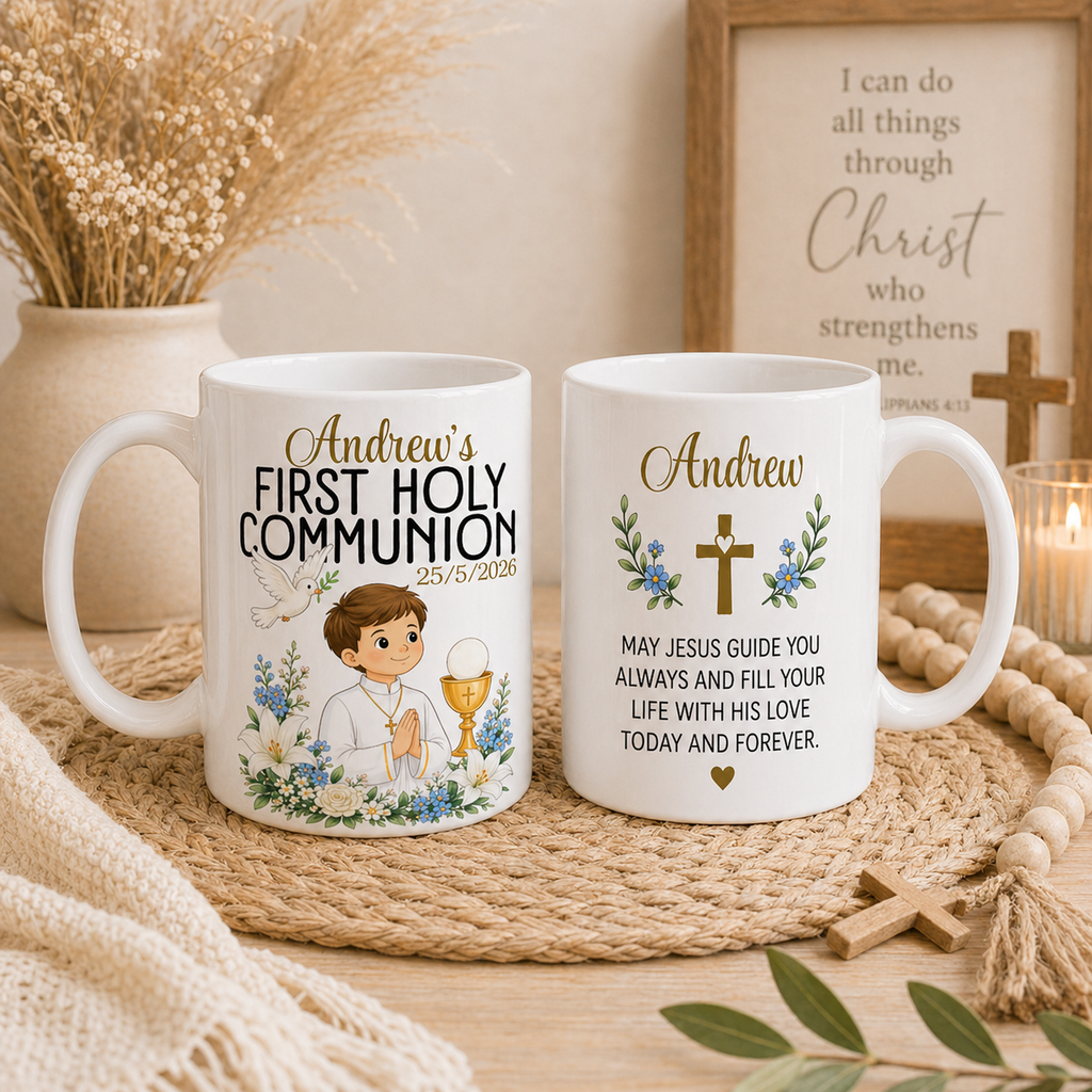 Personalised First Holy Communion Mug Gift for Boys & Girls