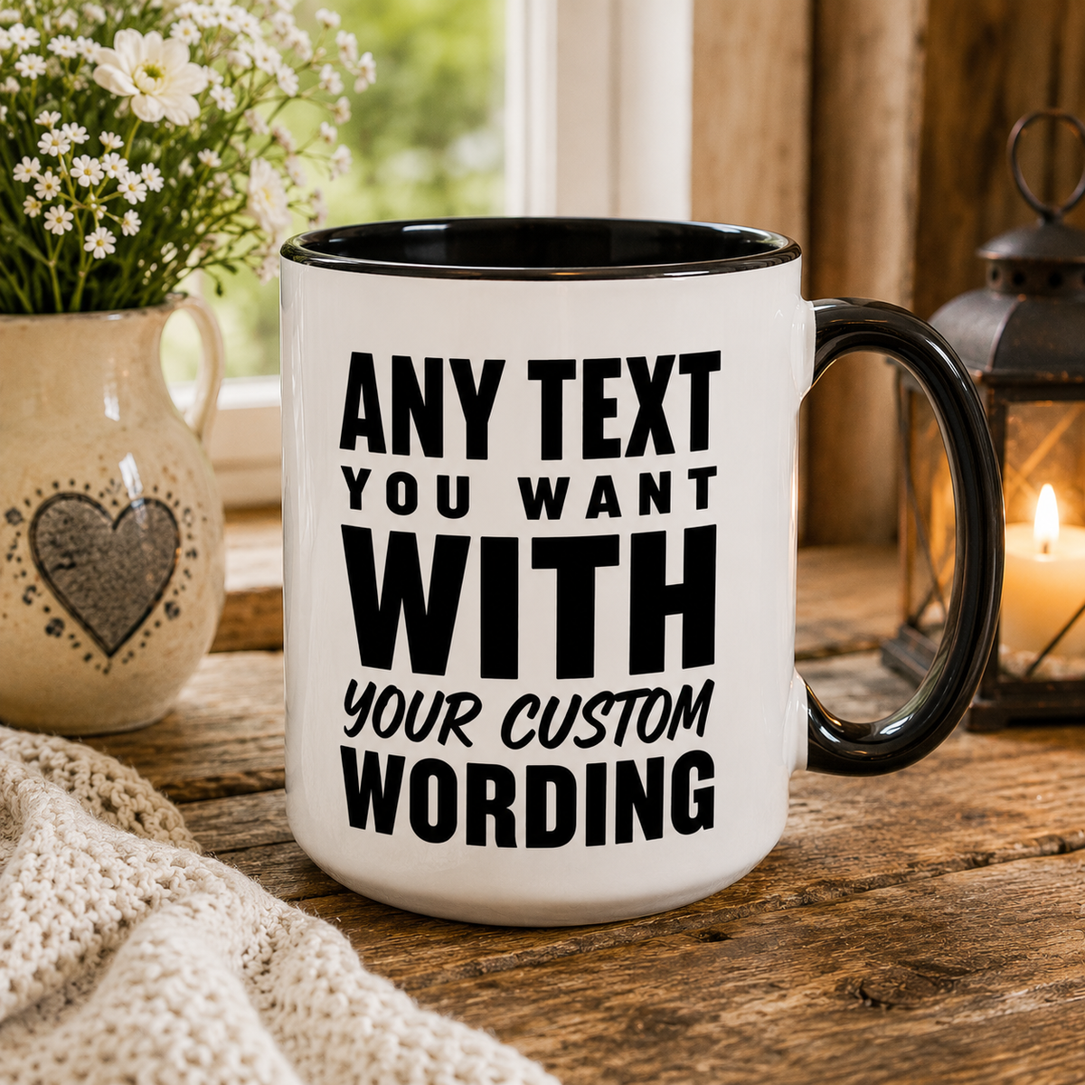 Custom made Mugs or Tumblers With Any Text or Photos