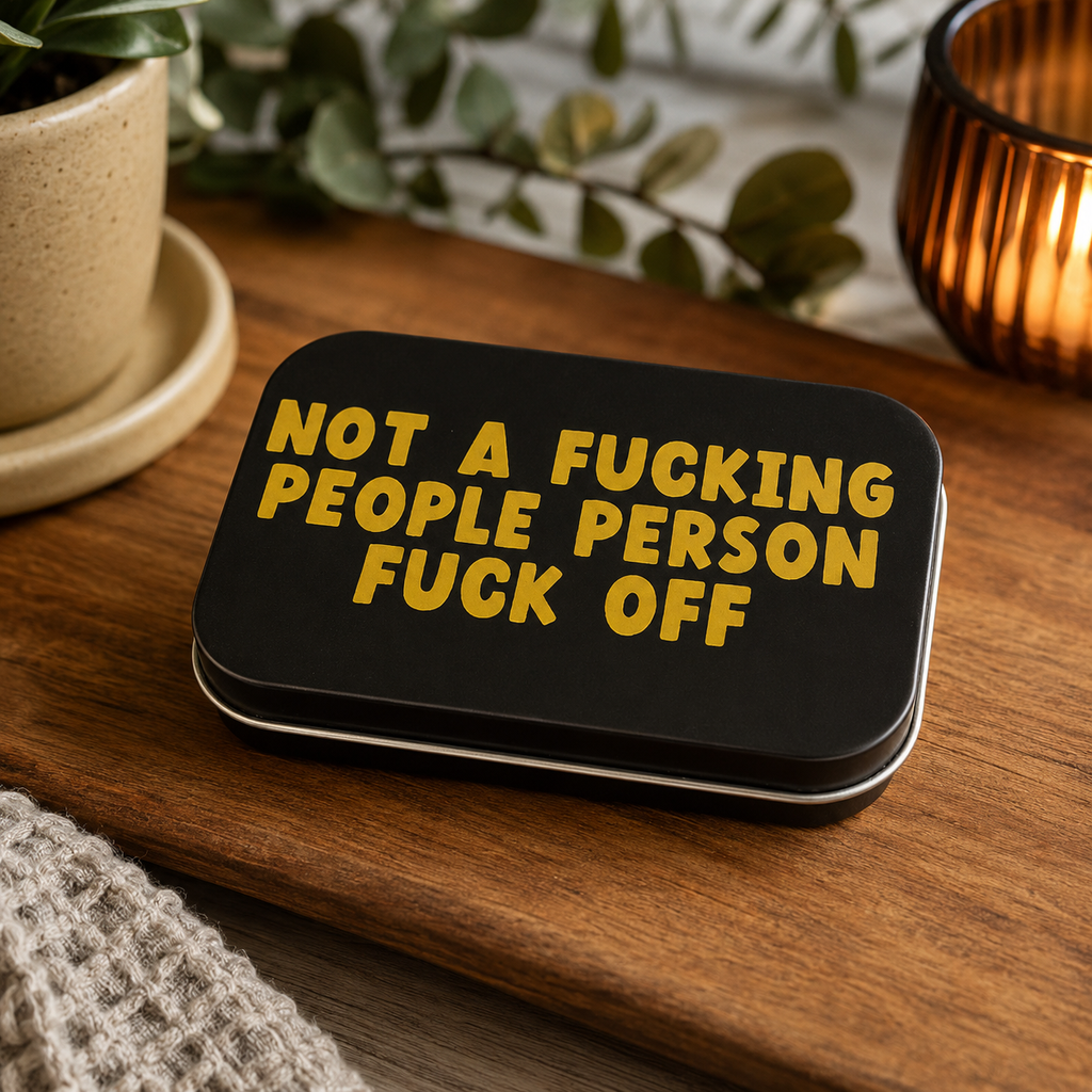 Rude tobacco tin smoker gift