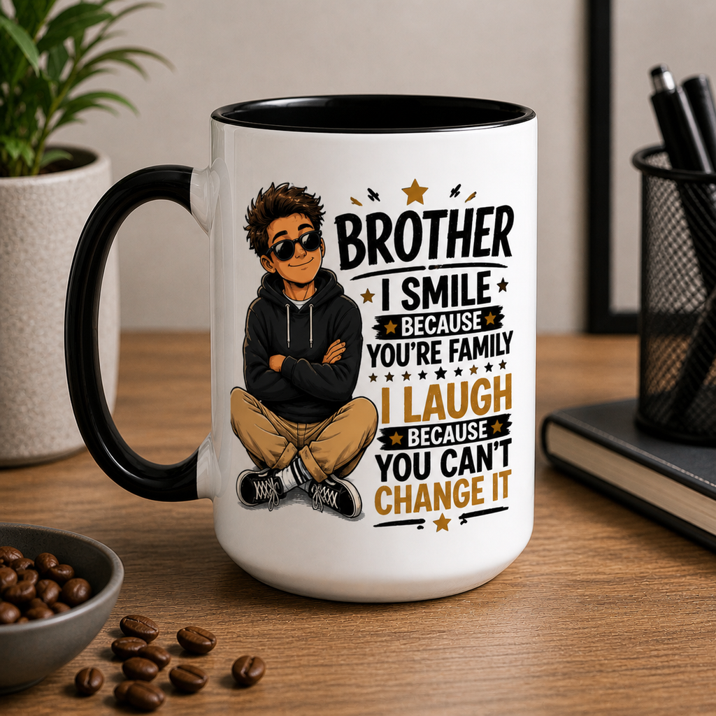 Brother I Smile Because You’re Family Funny Mug
