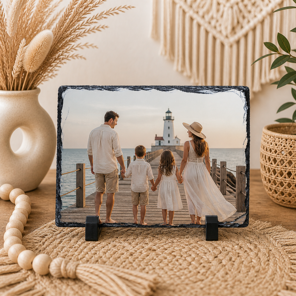 Personalised Photo Slate | Custom Picture Gift | Memorial Keepsake | Family Photo Plaque