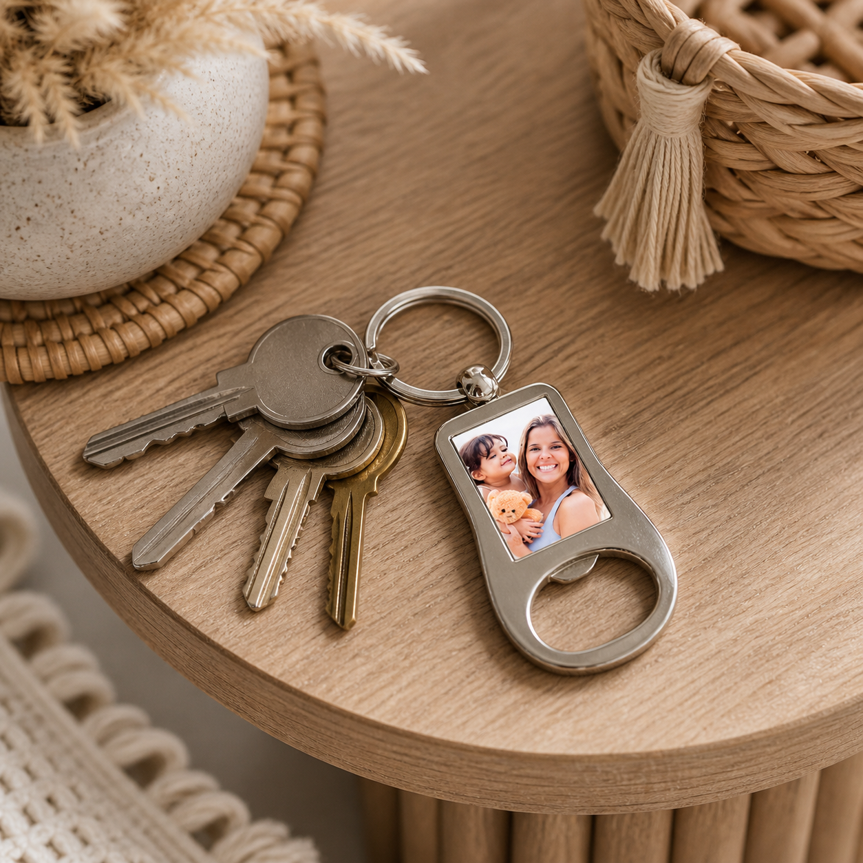 Personalised Photo Keyring Bottle Opener | Custom Picture Keychain Gift | Keepsake Keyring | Dad Gift Father’s Day | Anniversary