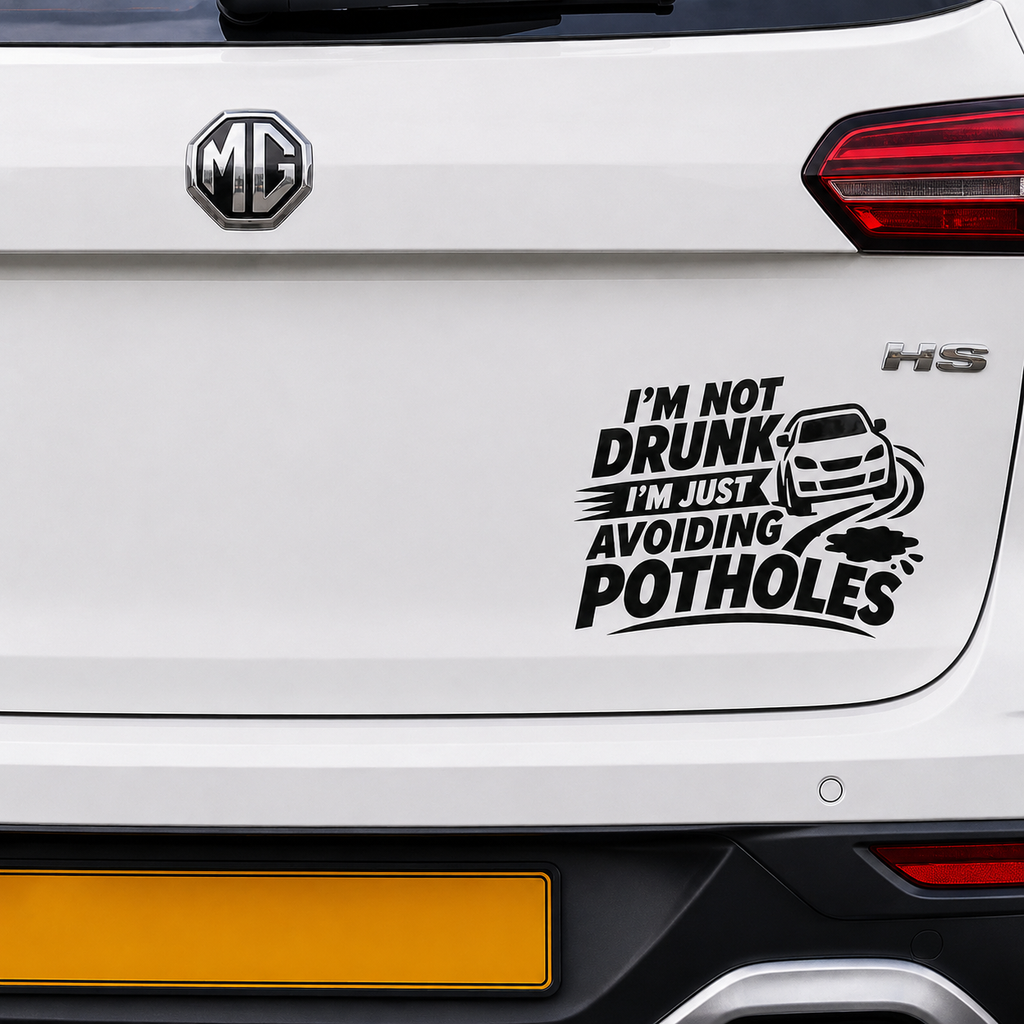 I'm Not Drunk I'm Just Avoiding Potholes Car Vinyl Decal Sticker