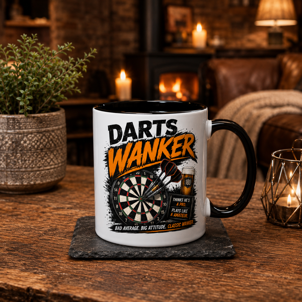 Funny Darts Mug | Darts Wanker Gift | Pub Mug For Him