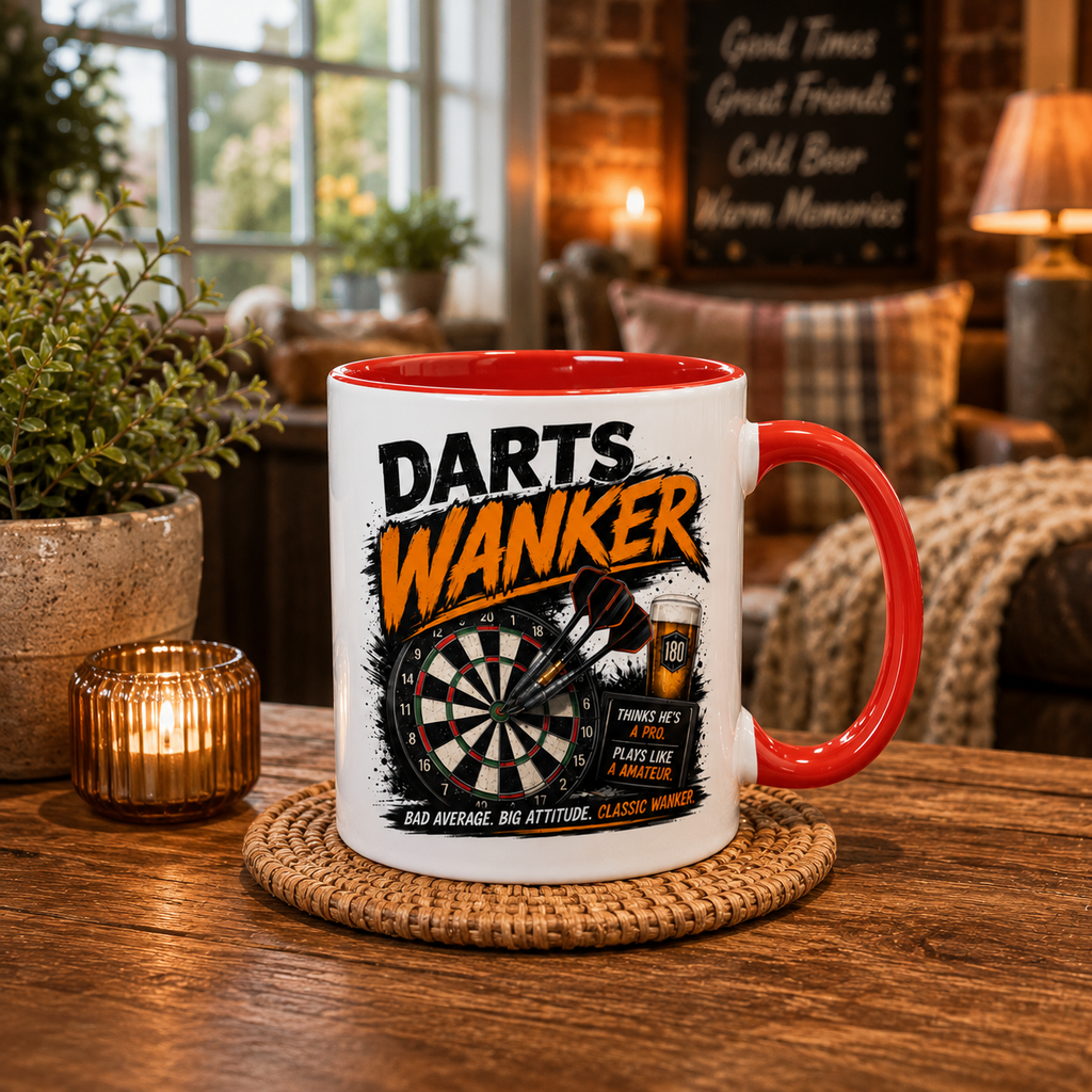 Funny Darts Mug | Darts Wanker Gift | Pub Mug For Him