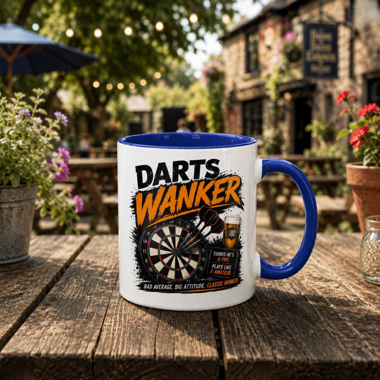 Funny Darts Mug | Darts Wanker Gift | Pub Mug For Him