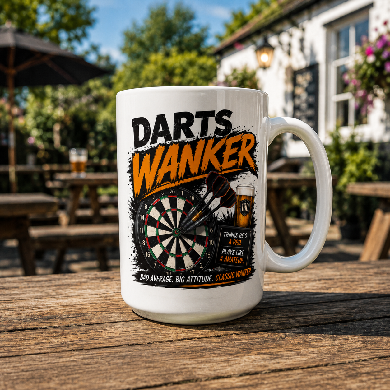 Funny Darts Mug | Darts Wanker Gift | Pub Mug For Him