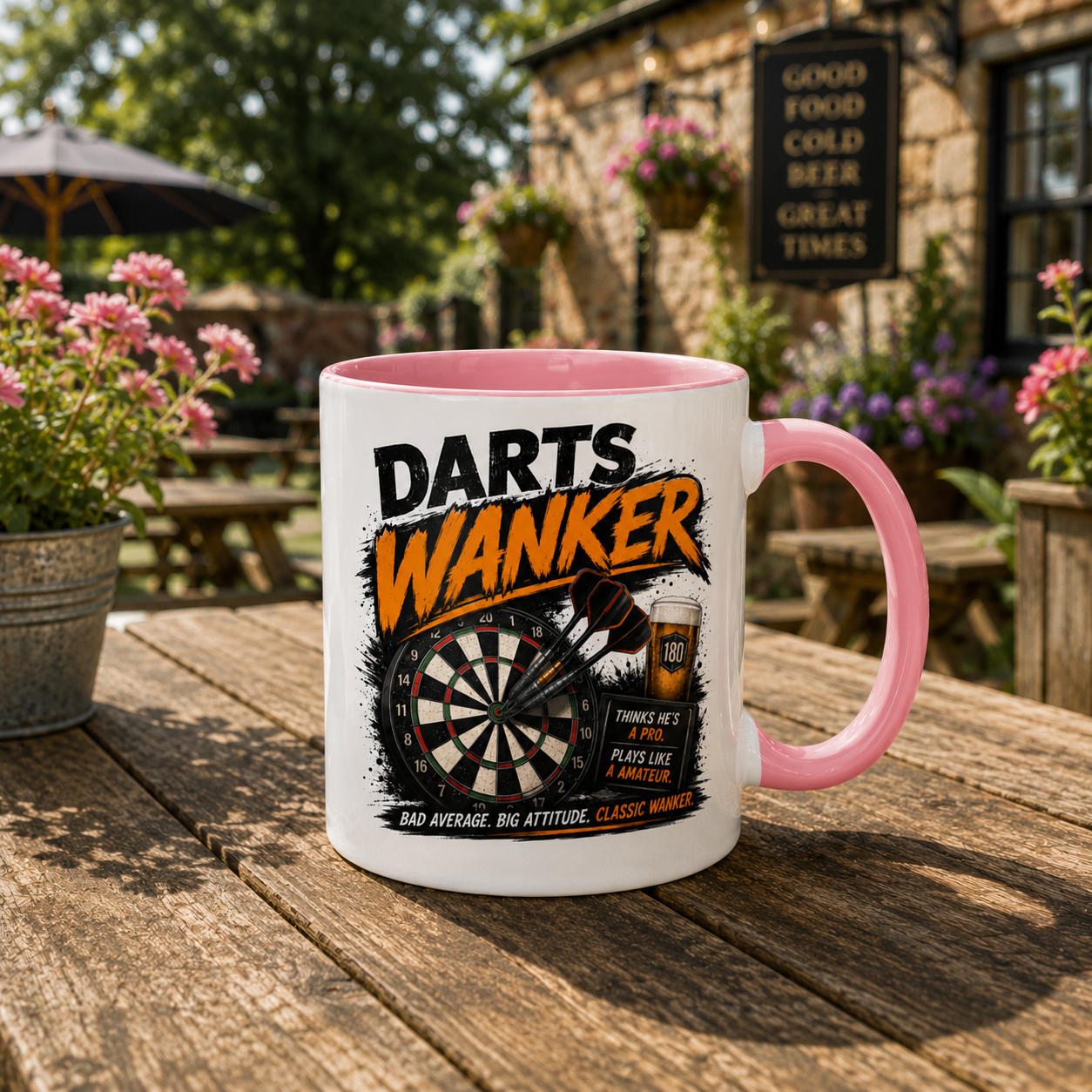 Funny Darts Mug | Darts Wanker Gift | Pub Mug For Him