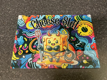 Cheese Slut Glass Cheese Chopping Board – Naughty Gift for Cheese Lovers