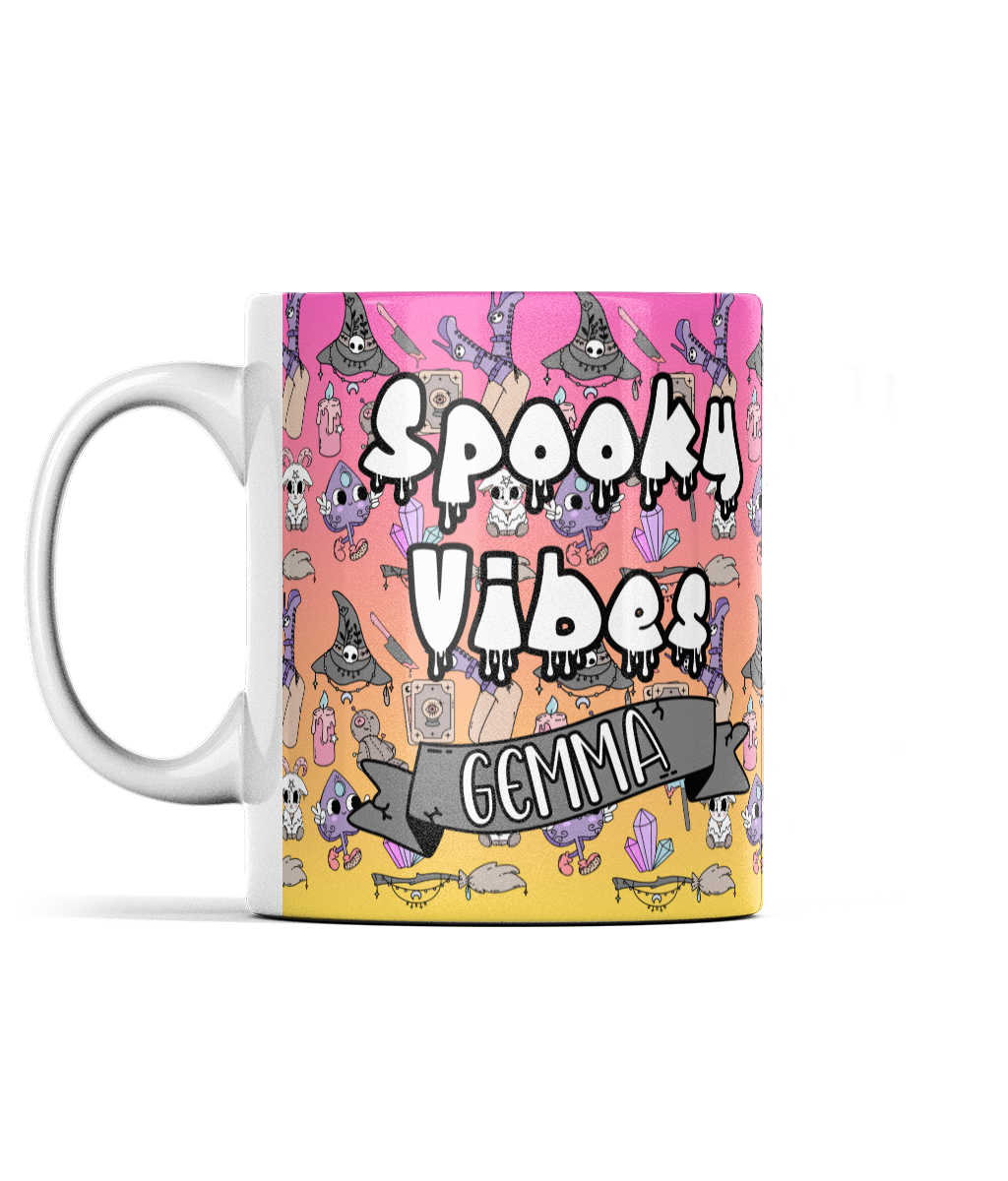 Spooky vibes personalised 11oz mug