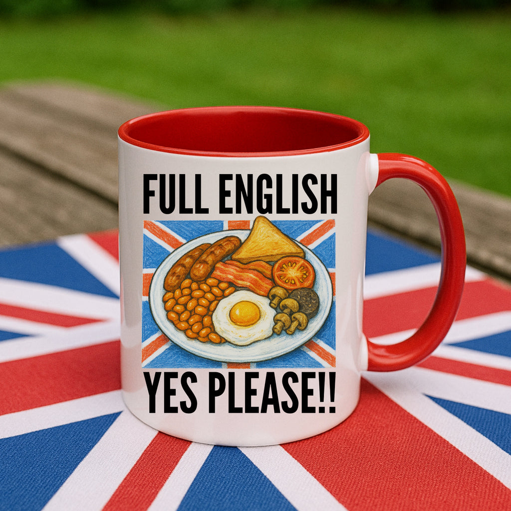 Funny British Breakfast Mug, Tumbler or Coaster – Ideal for Birthdays, Christmas, Foodies & Kitchen Gifts