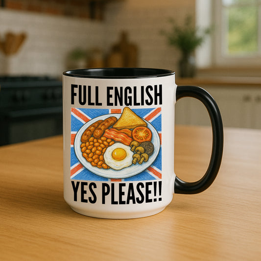 Funny British Breakfast Mug, Tumbler or Coaster – Ideal for Birthdays, Christmas, Foodies & Kitchen Gifts