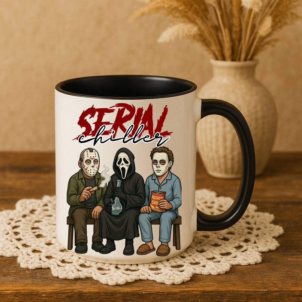 Serial Chiller Mug – Funny Horror Coffee Cup Halloween Gift for Movie Fans