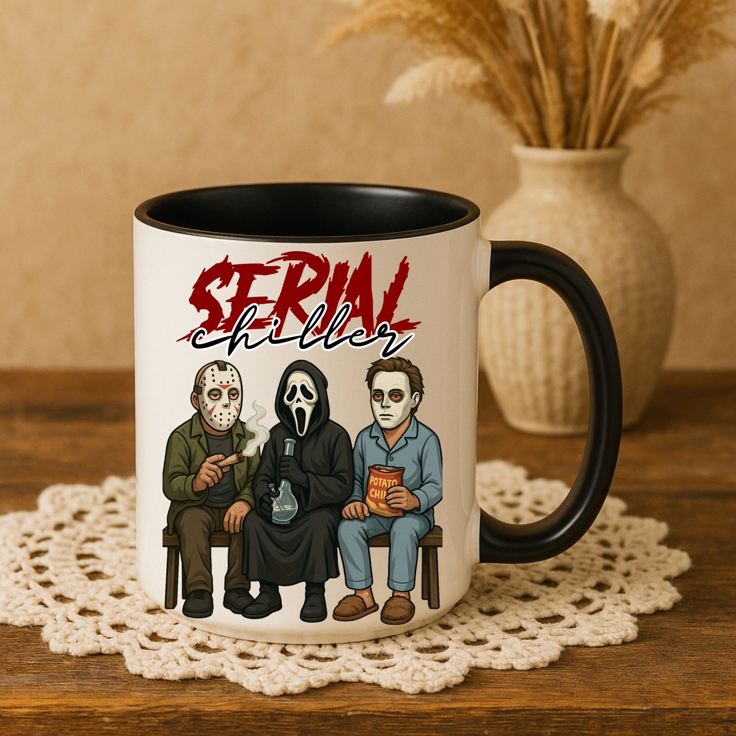 Serial Chiller Mug – Funny Horror Coffee Cup Halloween Gift for Movie Fans