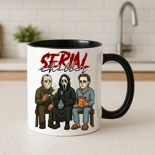 Serial Chiller Mug – Funny Horror Coffee Cup Halloween Gift for Movie Fans