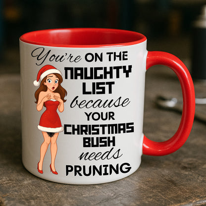 Cheeky Christmas Mug – Naughty List Secret Santa Gift for Her – Funny Xmas Present – Adult Holiday Humour – Rude Festive Cup
