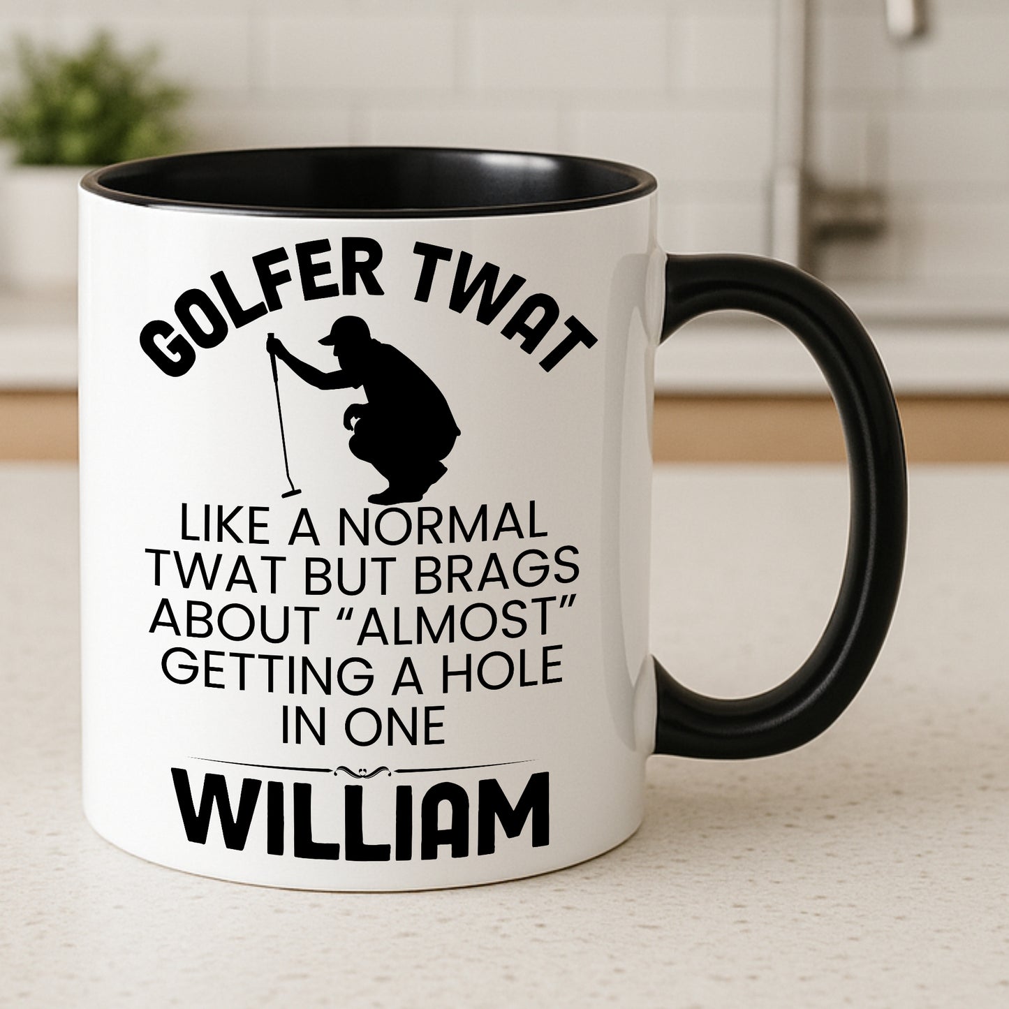 Golfer Twat Mug Funny Golf Gift Personalised Cup Hole In One Joke Present 11oz 15oz