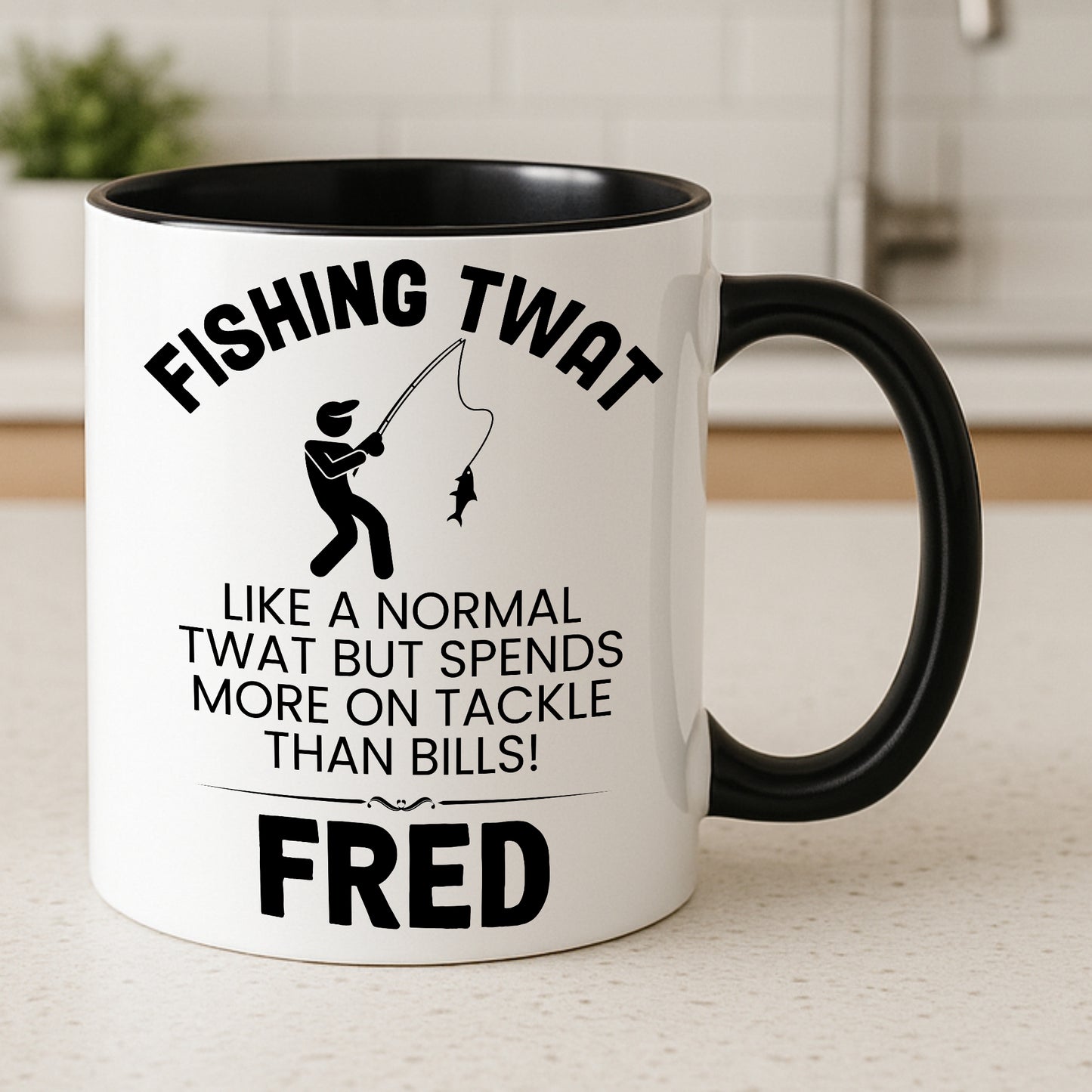 Fishing Twat Mug Funny Gift Personalised Cup Angler Joke Present 11oz 15oz