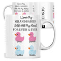 Grandparent Mug - Customised with Grandchildren's Names and Genders | Unique Duck Gift for Nan, Granny, Grandad | Special Keepsake Mug
