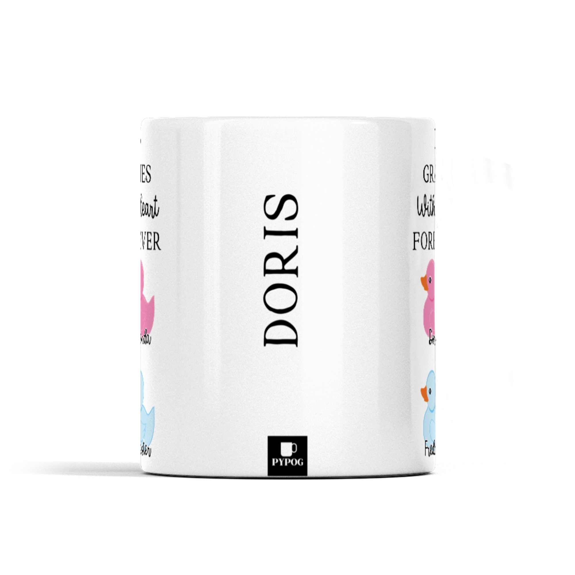 Grandparent Mug - Customised with Grandchildren's Names and Genders | Unique Duck Gift for Nan, Granny, Grandad | Special Keepsake Mug