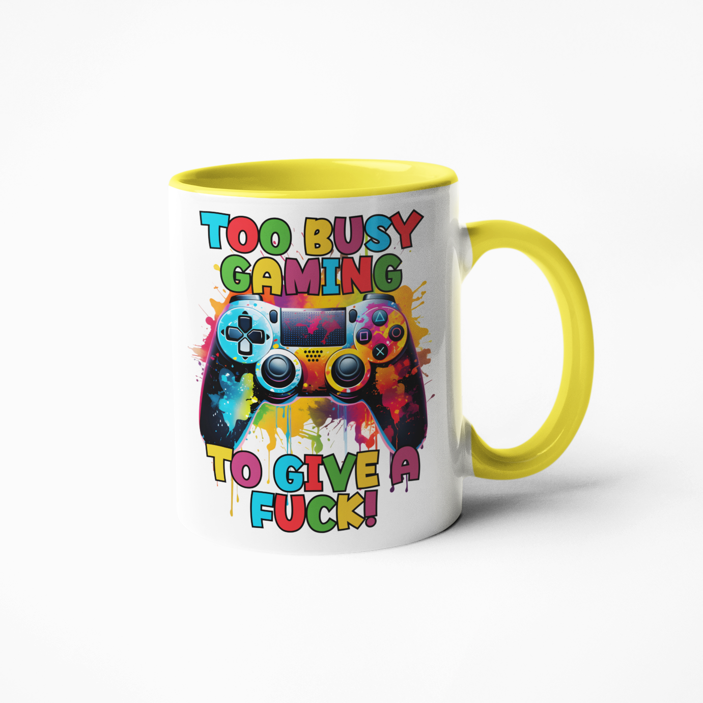 ps4 funny coffee mug too busy gaming to give a fuck swear cups