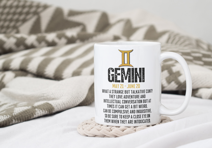 Gemini horoscope astrological starsign funny coffee mug gifts for birthdays