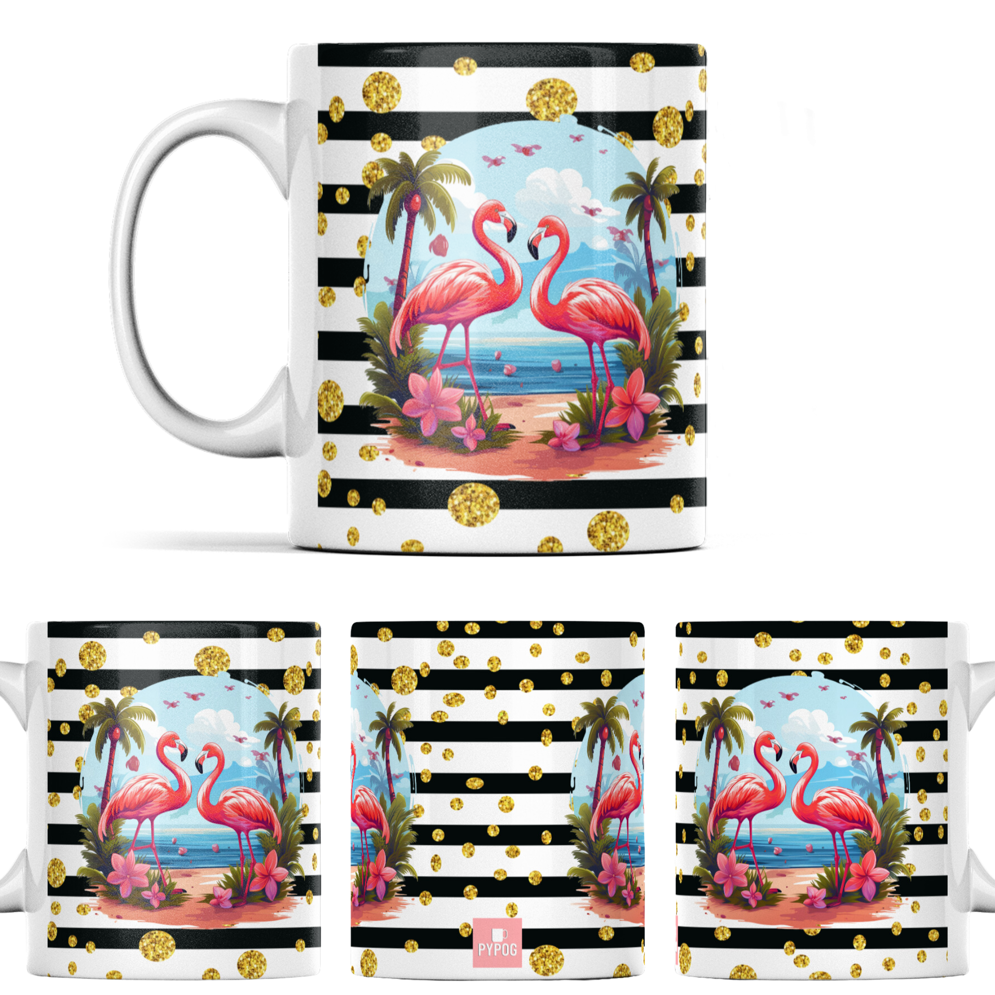 Flamingo Tumbler gift set mug coaster for her mum nan best friend birthday present