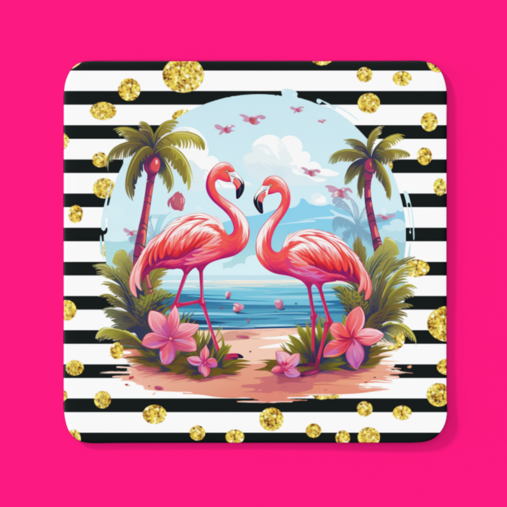 Flamingo Tumbler gift set mug coaster for her mum nan best friend birthday present