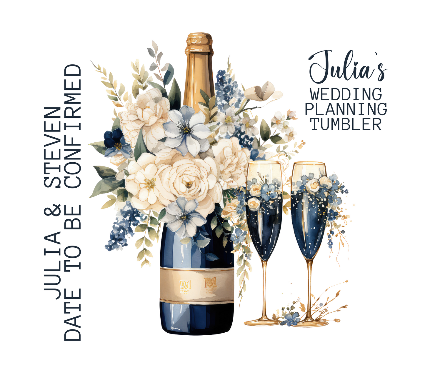 The Ultimate Personalised Stainless Steel Tumbler with Stainless Steel Straw - Your Wedding Planning BFF!