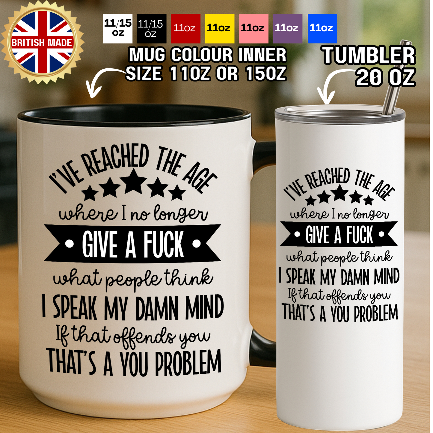 Give a Fck Rude Birthday Mug Funny Swear Word Coffee Mug | Adult Humour Gift
